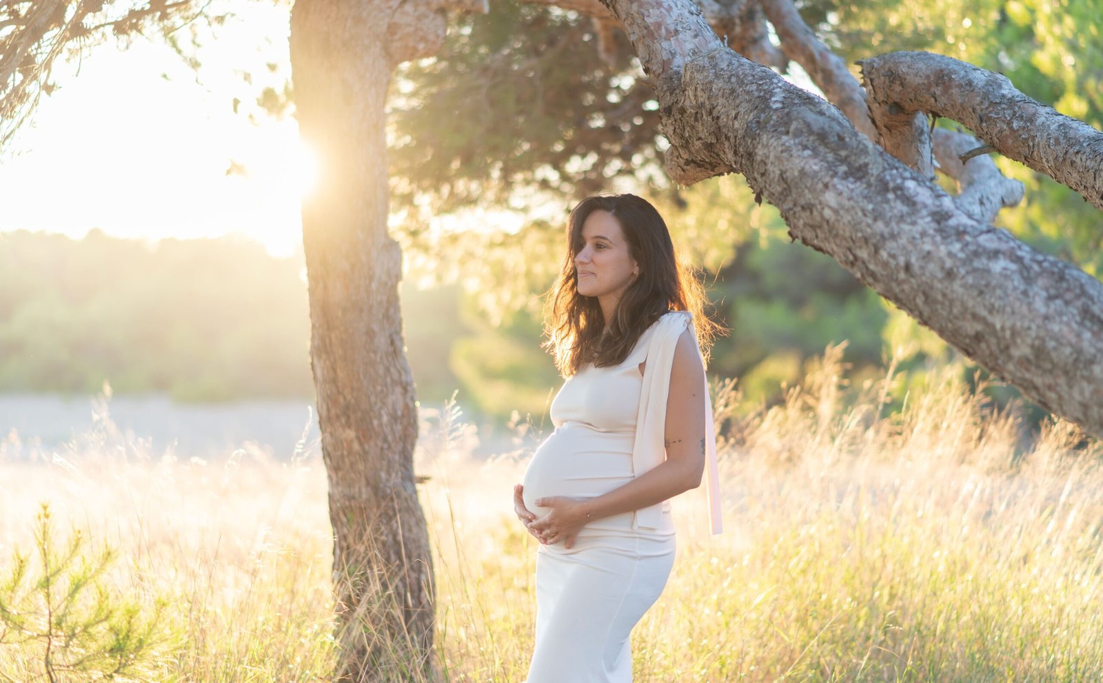 Portrait de femme enceinte en extérieur en Provence